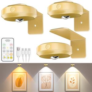 WILLED Apliques LED Interior para Cuadros Recargable USB, L…
