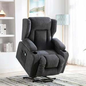 COMHOMA Sillón Relax Masaje Reclinable Electrico de Tela co…