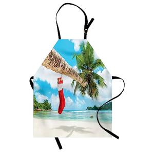 ABAKUHAUS Navidad Delantal de Cocina, Media Colgada en Palm…