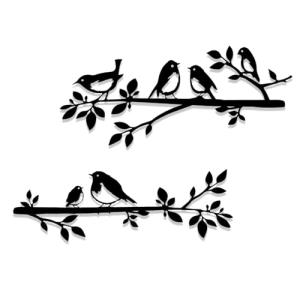 Luccyle Arte de Pared Con Pájaro en Rama, Silueta de Metal…