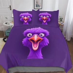 PPZYY Juego de ropa de cama 3D de avestruz, funda nórdica p…