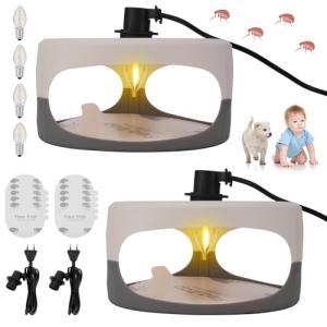 ALLOMN Trampas para pulgas para el hogar, 2 paquetes de lám…