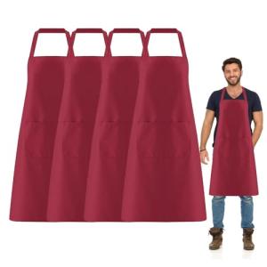 FUIPVGI 4 Piezas Chef Delantals Delantal de Cocina Impermea…
