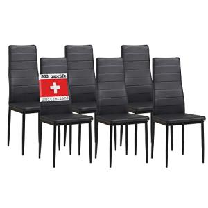 Albatros 2698 Milano Set de 6 sillas de Comedor, Negro