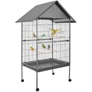 tectake Jaula para Pájaros, Pajarera XXL con Ruedas, para A…