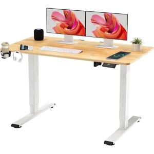 SANODESK QS Escritorio Elevable Eléctrico 110x60 cm, con Co…