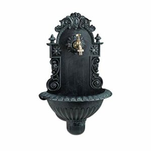 Relaxdays Fuente Jardín para Pared, Aluminio, Verde, 62 x 3…