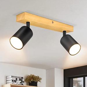 Ketom GU10 Lámpara de Techo con 2 Focos, Madera Focos de Te…