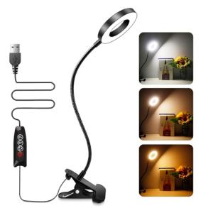 Akynite Flexo Negro con Pinza, 48 LEDs, 3 Colores y 10 Inte…