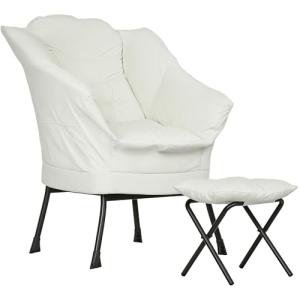 HOMCOM Sillón de Salón con Reposapiés Sillón de Relax Butac…