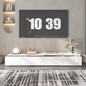 PREMTURE Mueble bajo para TV, color blanco para TV, mesa de…