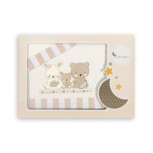 Interbaby - Juego de sábanas para minicuna Love, Color Beig…
