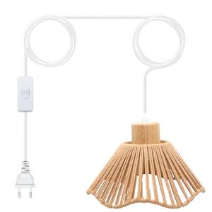 Lámpara Colgante con Pantalla de Cuerda de CáñAmo, Vintage…