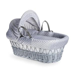 Clair de Lune Moisés de mimbre gris hoyuelo con ropa de cam…