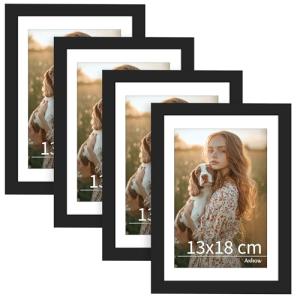 Set de 4 Marcos de Fotos 13x18 cm, Decoración del Hogar PVC…