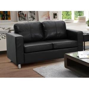 Vente-unique-Sofá 2 plazas de Piel sintética Ackley - Negro…