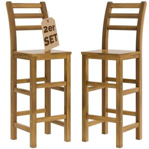 CASARIA® 2X Taburetes de Bar Altos con Respaldo Altura de A…