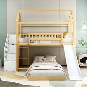 KecDuey Cama infantil de 200x90cm,litera con espacio de alm…