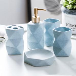 LoveFirst 5 Piezas de Lujo Geométrica Cerámica Baño Accesor…