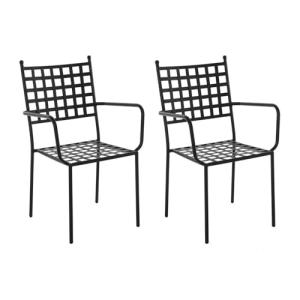 LOLAhome Pack 2 Silla de jardín Cartago Negra | Estilo Hier…