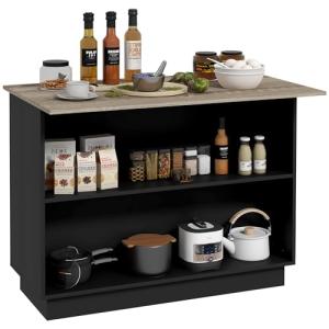 HOMCOM Isla de Cocina Mueble de Cocina con Estantes Ajustab…