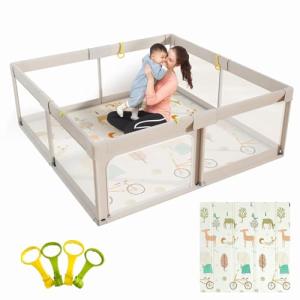 Mloong Parque Infantil Bebe, 150x150x68cm Corralito Bebe Co…