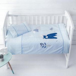 10XDIEZ Funda nórdica cuna duo bedding rabbit (Azul Osito -…