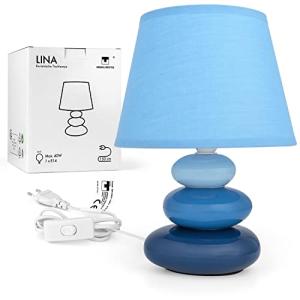Lámpara de mesa "Lina" (azul) lámpara de mesa con pantalla…