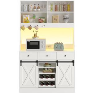 Armario de cocina, Armario Aparador Cocina con LED, Enchufe…