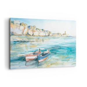 Cuadros Decoracion Salon Paisaje Mar Bote Lienzos decorativ…