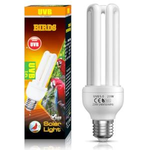 BrightArk 23W UVB 5.0 Lámpara para Pájaros E27, Lámpara Flu…
