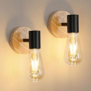 Comely 2 Piezas Aplique de Pared Vintage Madera Interior, L…