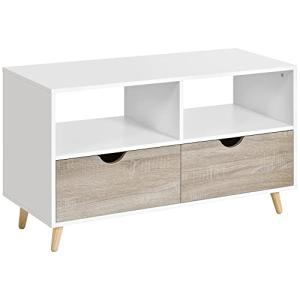 Homcom - Mueble de TV bajo con patas estilo escandinavo con…