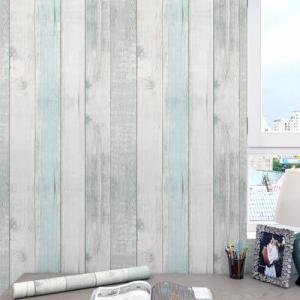 JOLIHOME Azul y Gris Efecto Madera Pelar y Pegar Papel Pint…