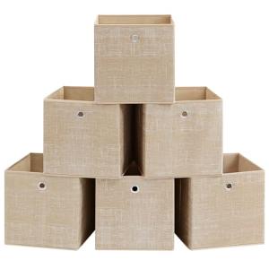 SONGMICS Cajas de Almacenamiento, Juego de 6 Cajas de Tela…
