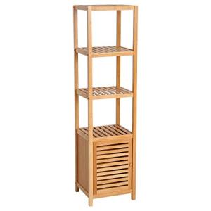 HOMCOM Estantería de Bambú para Baño Armario Alto Librería…