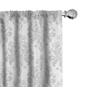 ABAKUHAUS Damasco Gris Juego de 2 Paños Cortinas, Barroco B…