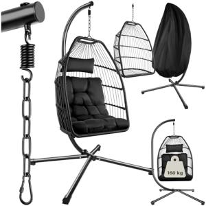 tectake® Columpio Jardín Exterior, Silla Colgante con Cojín…