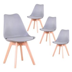 TTATC Pack de 4 Sillas de Comedor con Patas de Madera Maciz…