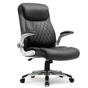 COMHOMA Silla de oficina ergonómica con reposabrazos plegab…
