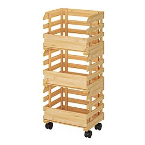 G.a HOMEFAVOR Carro Frutas Verduras Apilable de Bambú 3 Niv…