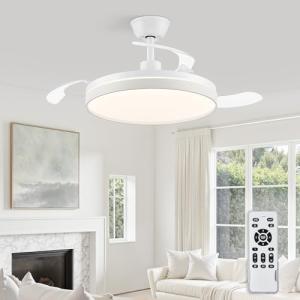 ZMISHIBO-Ventilador de Techo con Luz 106cm Ventilador sin A…