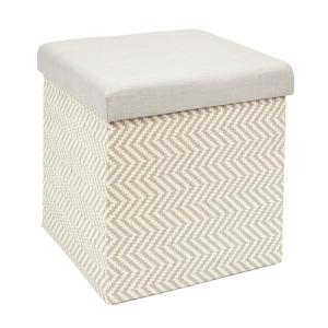 THE HOME DECO LIGHT Caja-PUF Plegable Trenzado Gri, Polyest…