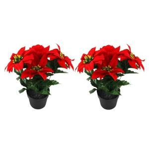 ARBUTUS Pack 2 Plantas Flor Artificiales de Navidad de Mesa…