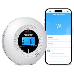 PHYSEN WiFi Detector de Humo y Monóxido de Carbono con 10 A…