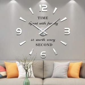 VANGOLD DIY Reloj de Pared sin Marco Espejo Grande 3D Stick…