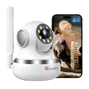 Ctronics 3G/4G LTE Cámara de Vigilancia Interior con Tarjet…