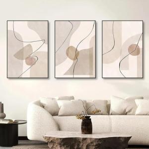 3 Cuadros Decoracion Salon Pared Sobre Lienzo Póster Abstra…