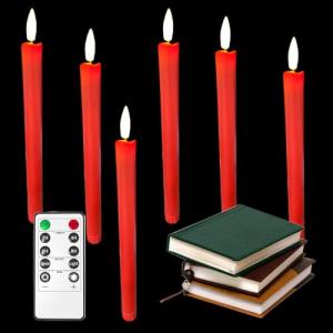 Sporgo 6 velas LED de varilla: velas LED con función de tem…