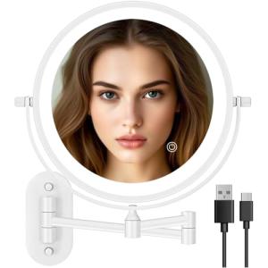 Auxmir Espejo Maquillaje con Luz Recargable, Aumento 1X/20X…